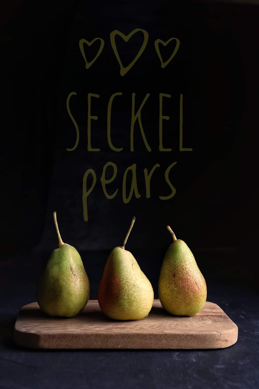 Pears in black background